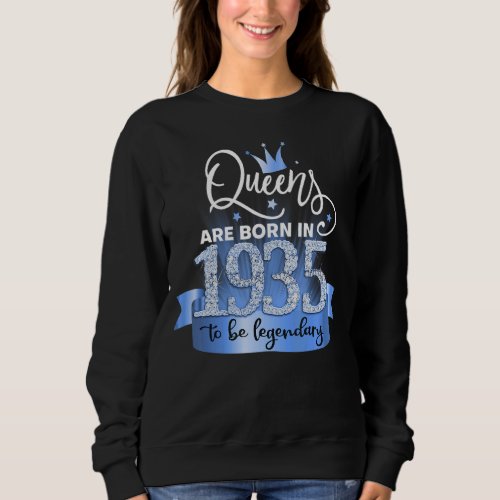 Born in 1935 I Festive Black Blue Party Outfit  A Sweatshirt