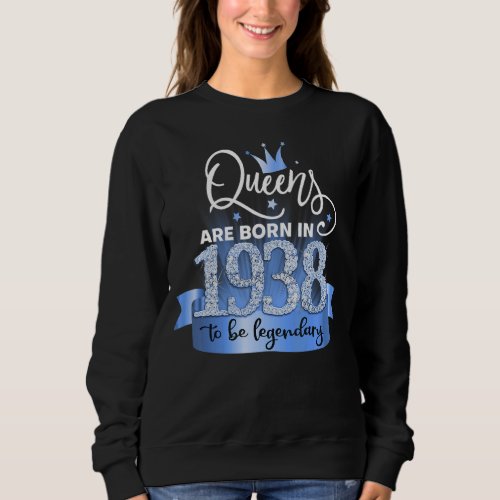 Born in 1938 I Festive Black Blue Party Outfit  A Sweatshirt