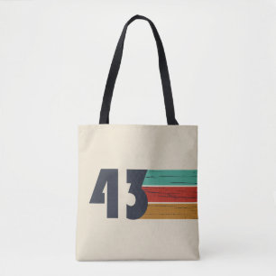 Born in 1943 elegant vintage birthday gift tote bag