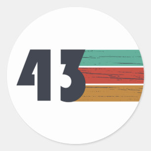 born in 1943 vintage birthday classic round sticker