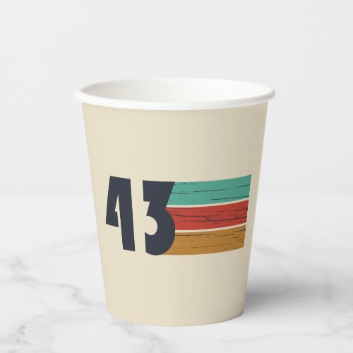 born in 1943 vintage birthday paper cups