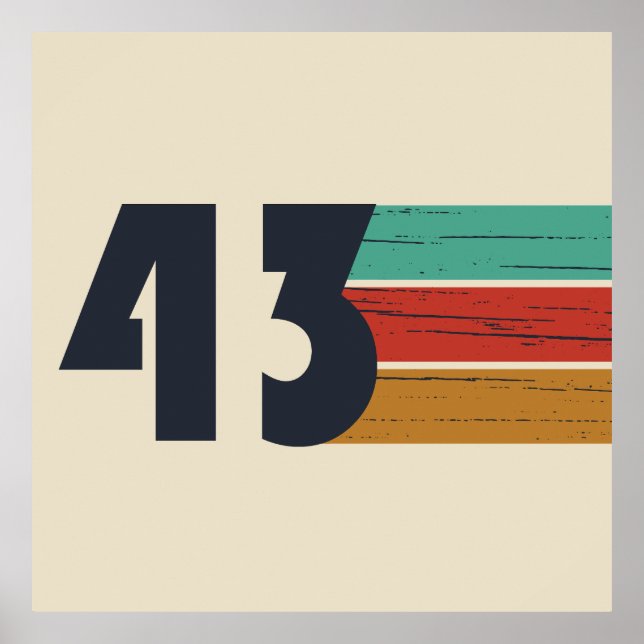 born in 1943 vintage birthday poster (Front)