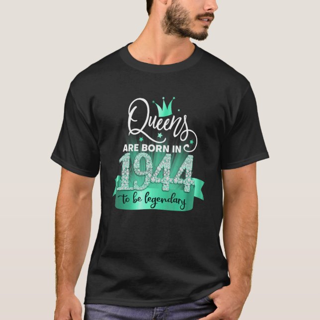 Born in 1944 I Black Turquoise Party Outfit & Acce T-Shirt (Front)