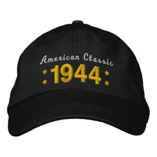 Born in 1944 or Any Year 70th Birthday V01A BLACK Embroidered Baseball Cap