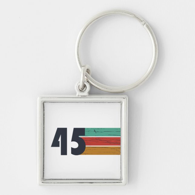 Born in 1945 vintage birthday gift keychain (Front)