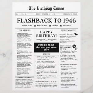 Born in 1946 Fun Newspaper black and white