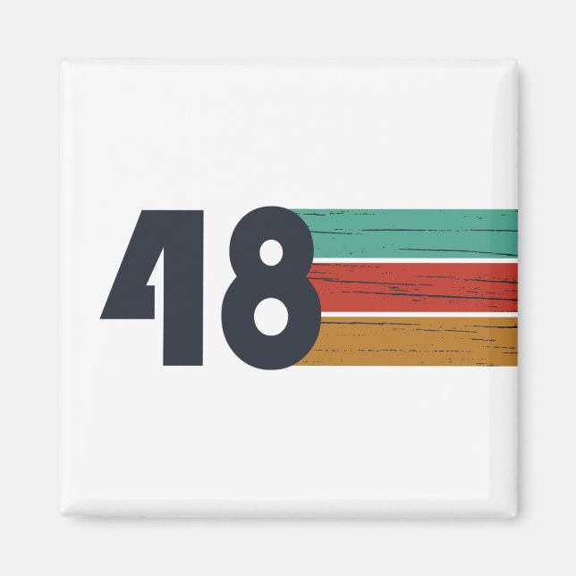 Born in 1948 vintage birthday magnet (Front)