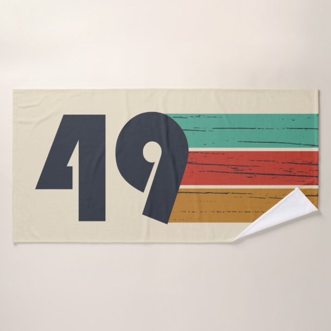 born in 1949 vintage birthday bath towel (Bath Towel)