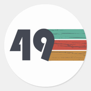 born in 1949 vintage birthday classic round sticker