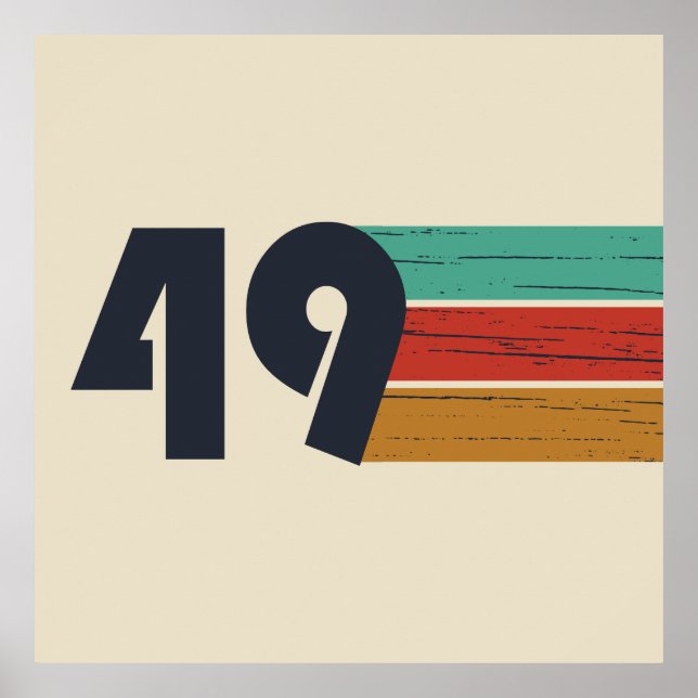 born in 1949 vintage birthday poster (Front)