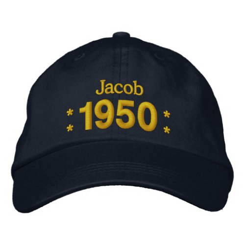 Born in 1950 or Any Year 65th Birthday W01C NAVY Embroidered Baseball Hat