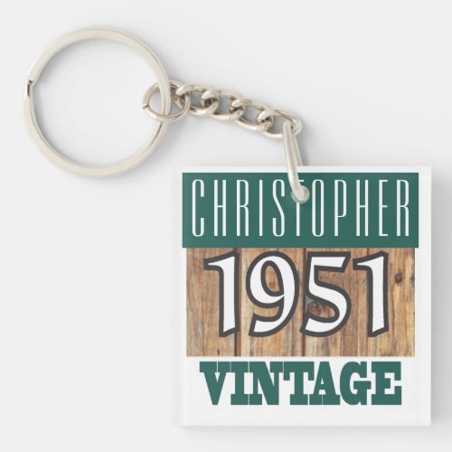 Born in 1951 Personalised Year of Birth Keychain