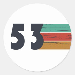 born in 1953 vintage birthday classic round sticker