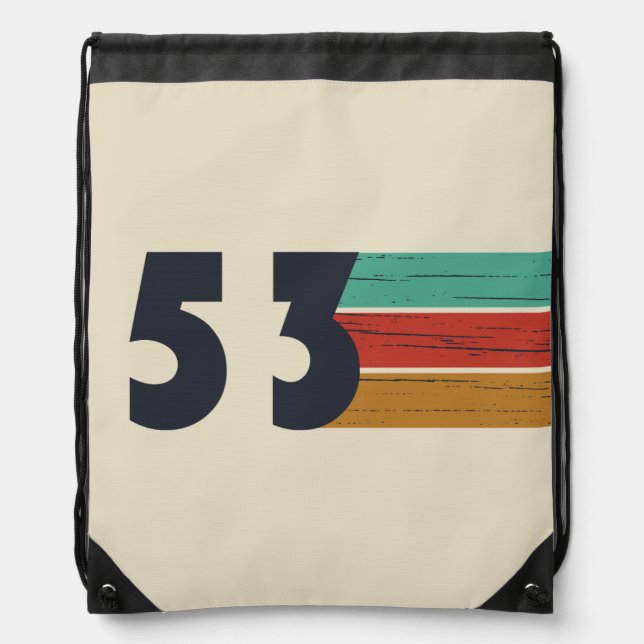 born in 1953 vintage birthday drawstring bag (Front)