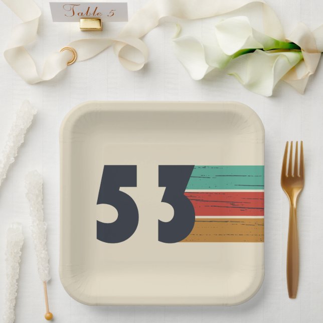 born in 1953 vintage birthday paper plates (Wedding)