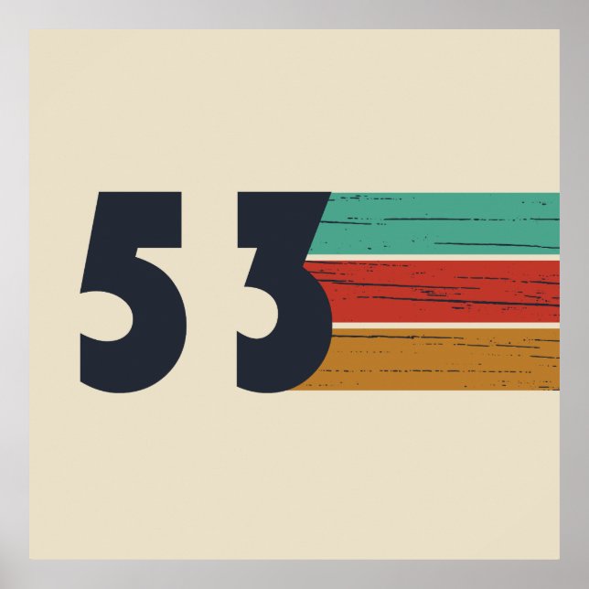 born in 1953 vintage birthday poster (Front)