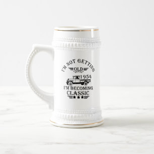 Born in 1954 elegant black vintage birthday gift beer stein