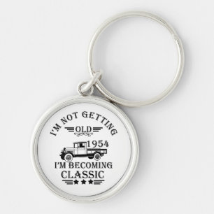 Born in 1954 Elegant Vintage Birthday Gift Keychain