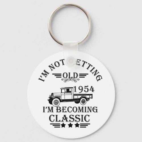 born in 1954 vintage 70th birthday mens gifts keychain