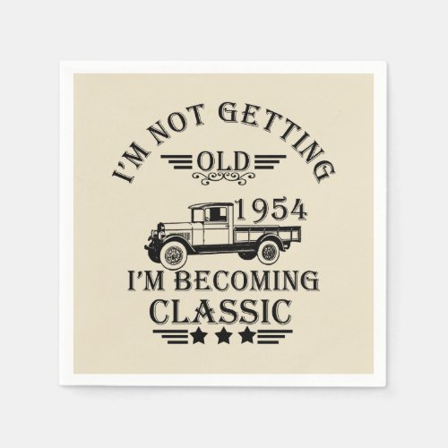 born in 1954 vintage 70th birthday mens gifts napkins