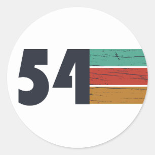 born in 1954 vintage birthday classic round sticker