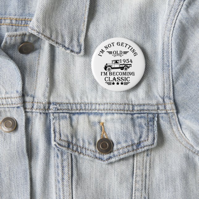 born in 1954 vintage birthday gifts button (In Situ)