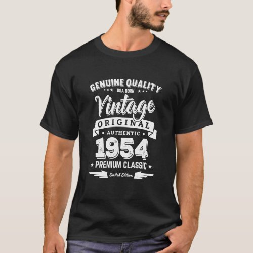 Born In 1954 Vintage Birthday Made In 1954  T_Shirt