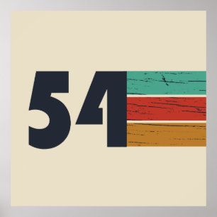 born in 1954 vintage birthday poster