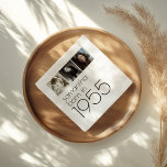 Born in 1955 3 Photos 70th Birthday Party Napkins<br><div class="desc">Born in 1955 3 Photos 70th Birthday Party.  Simple elegance. Easily personalise the text to your own requirements and replace the sample images with 3 of your own photos of different ages.</div>