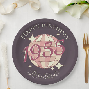 Born in 1955 70th birthday party decor Paper Plate