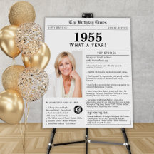 Born in 1955 Birthday Party Poster Foam Board
