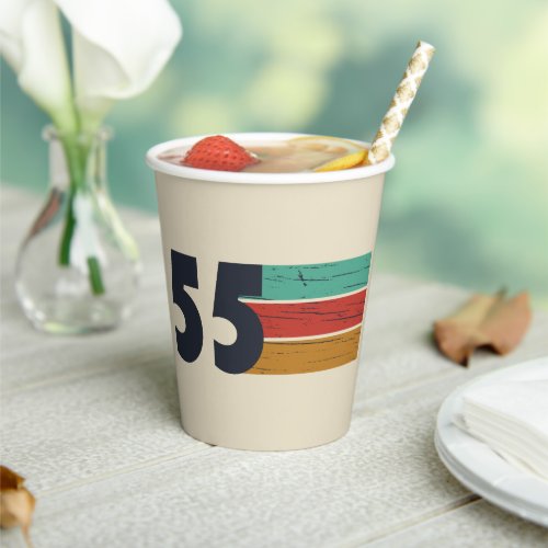 Born in 1955 vintage 70th birthday gift paper cups