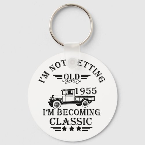 Born in 1955 vintage birthday keychain