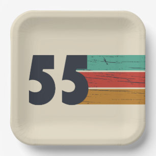 Born in 1955 vintage birthday party paper plates