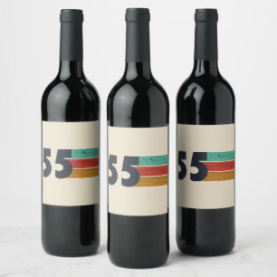 Born in 1955 vintage birthday party wine label