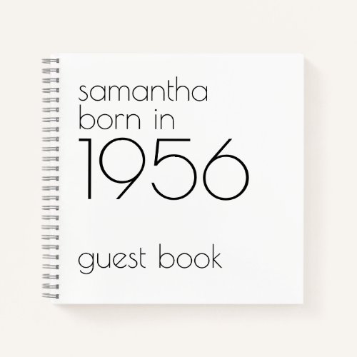 Born in 1956 Black 70th Party Guest Book
