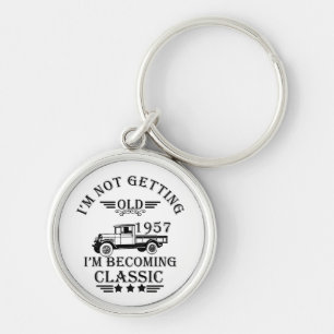 Born in 1957 Elegant Vintage Birthday Gift Keychain