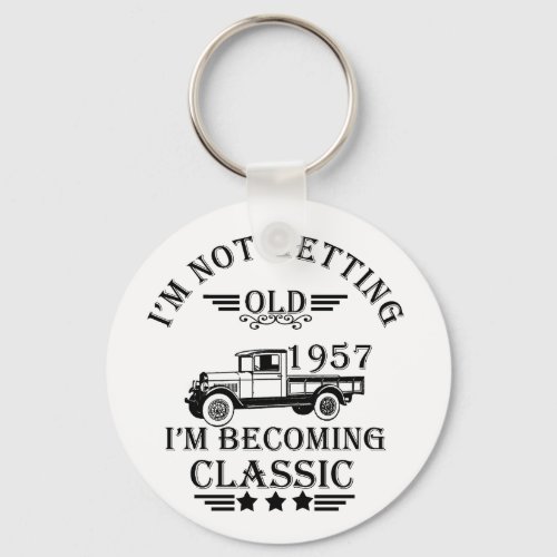 born in 1957 vintage birthday keychain