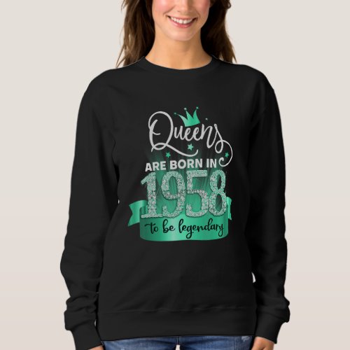 Born in 1958 I Black Turquoise Party Outfit  Acce Sweatshirt