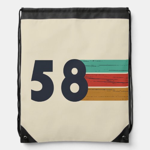 born in 1958 vintage birthday drawstring bag