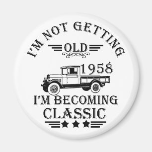 born in 1958 vintage birthday gift magnet