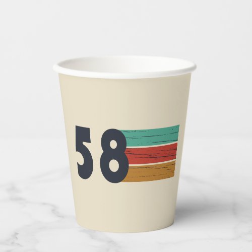 born in 1958 vintage birthday paper cups