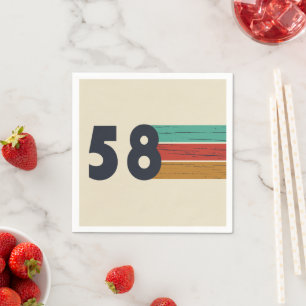 born in 1958 vintage birthday party napkins