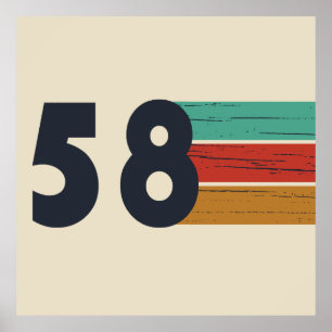 born in 1958 vintage birthday poster