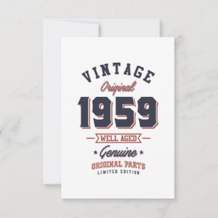 Born in 1959 Birthday RSVP Card