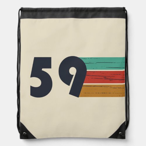 born in 1959 vintage birthday drawstring bag