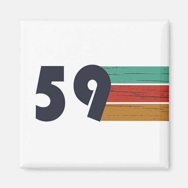 born in 1959 vintage birthday magnet (Front)