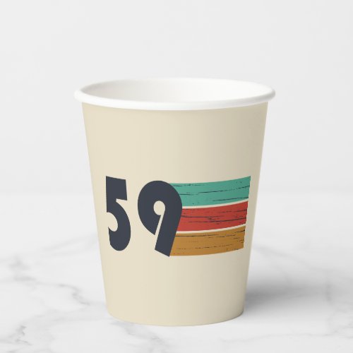 born in 1959 vintage birthday paper cups