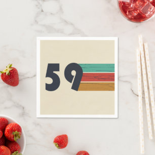 born in 1959 vintage birthday party napkins