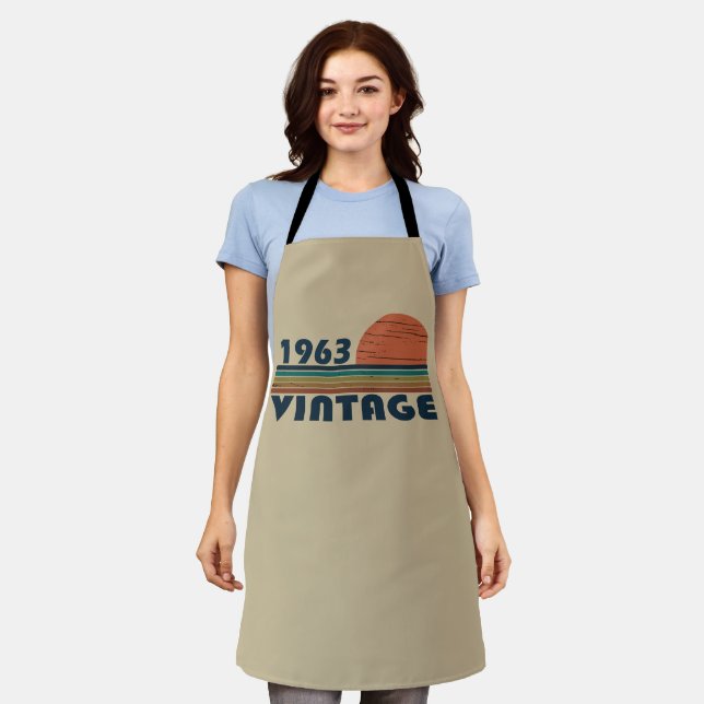 Born in 1963 vintage birthday apron (Worn)